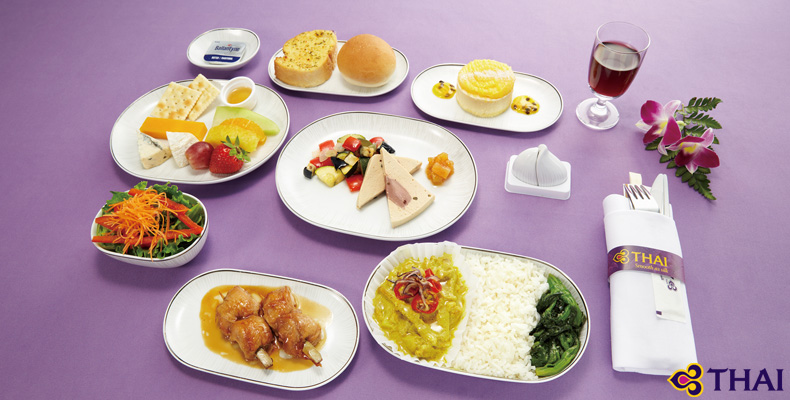 タイ国際航空ビジネスクラス機内食イメージ